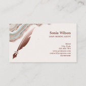 Notary Loan Signing Agent Modern Agate Stone Visitenkarte (Rückseite)