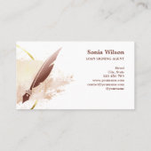 Notary Loan Signing Agent Moderne Rosa Kunst Visitenkarte (Rückseite)