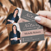 Notary Loan Signing Agent Moderne Rose Gold Foto Visitenkarte