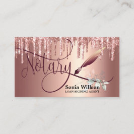 Notary Loan Signing Agent Moderne Rose Gold Glitze Visitenkarte