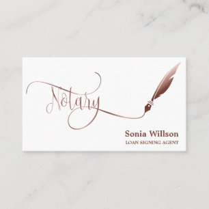 Notary Loan Signing Agent Moderne Rose Gold Glitze Visitenkarte