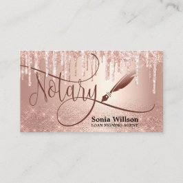 Notary Loan Signing Agent Moderne Rose Gold Glitze Visitenkarte