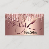 Notary Loan Signing Agent Moderne Rose Gold Glitze Visitenkarte (Vorderseite)