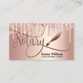 Notary Loan Signing Agent Moderne Rose Gold Glitze Visitenkarte
