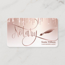 Notary Loan Signing Agent Moderne Rose Gold Glitze Visitenkarte