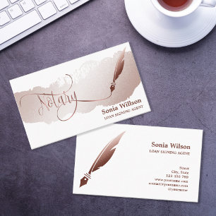 Notary Loan Signing Agent Moderne Rose Gold Glitze Visitenkarte