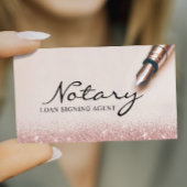 Notary Loan Signing Agent Moderne Rose Gold Glitze Visitenkarte