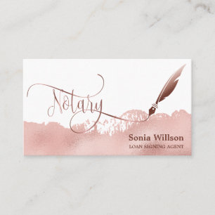 Notary Loan Signing Agent Moderne Rose Gold Glitze Visitenkarte