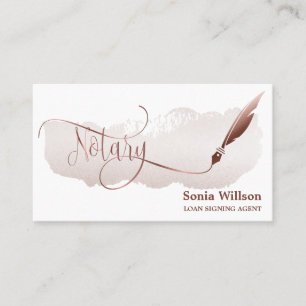 Notary Loan Signing Agent Moderne Rose Gold Glitze Visitenkarte