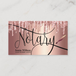 Notary Loan Signing Agent Moderne Rose Gold Glitze Visitenkarte