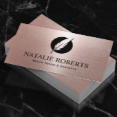 Notary Loan Signing Agent Moderne Rose Gold Quill Visitenkarte