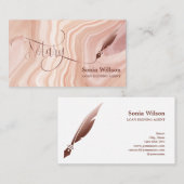 Notary Loan Signing Agent Moderner, rosafarbener M Visitenkarte (Vorne/Hinten)
