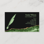 Notary Loan Signing Agent Moderner Smarald Green B Visitenkarte (Rückseite)