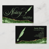 Notary Loan Signing Agent Moderner Smarald Green B Visitenkarte (Vorne/Hinten)