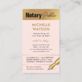 Notary Loan Signing Agent Modernes Blush Pink & Go Visitenkarte (Rückseite)