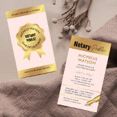 Notary Loan Signing Agent Modernes Blush Pink & Go Visitenkarte