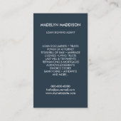 Notary Loan Signing Agent Modernes Dunkles Azure F Visitenkarte (Rückseite)