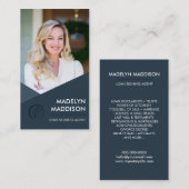 Notary Loan Signing Agent Modernes Dunkles Azure F Visitenkarte (Vorne/Hinten)