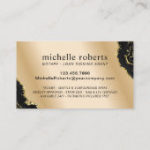 Notary Loan Signing Agent Modernes Gold Agate Foto Visitenkarte (Rückseite)