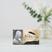 Notary Loan Signing Agent Modernes Gold Agate Foto Visitenkarte (Stehend Vorderseite)