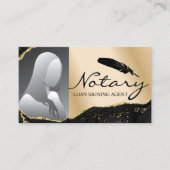 Notary Loan Signing Agent Modernes Gold Agate Foto Visitenkarte (Vorderseite)