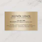 Notary Loan Signing Agent Modernes Gold Visitenkarte (Rückseite)