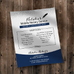 Notary Loan Signing Agent Navy Blue Silver Glitzer Flyer<br><div class="desc">Notarkredit Signing Agent Navy Blue & Silver Glitzer Flyer.</div>