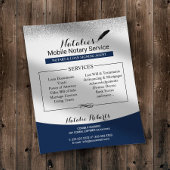 Notary Loan Signing Agent Navy Blue Silver Glitzer Flyer
