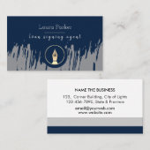 Notary Loan Signing Agent Nib Gray Gold Writer Visitenkarte (Vorne/Hinten)
