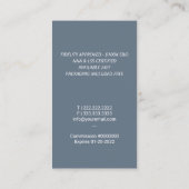 Notary Loan Signing Agent Quill Logo Dusty Blue Visitenkarte (Rückseite)