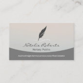 Notary Loan Signing Agent Quill Logo Klasse Silber Visitenkarte (Vorderseite)