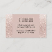 Notary Loan Signing Agent Quill Pen Rose Gold Visitenkarte (Rückseite)