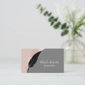 Notary Loan Signing Agent Quill Pen Rose Gold Visitenkarte (Stehend Vorderseite)