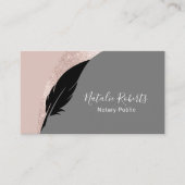 Notary Loan Signing Agent Quill Pen Rose Gold Visitenkarte (Vorderseite)
