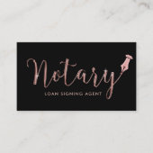 Notary Loan Signing Agent Rose Gold 3D Script Visitenkarte (Vorderseite)