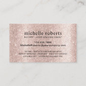 Notary Loan Signing Agent Rose Gold Floral Foto Visitenkarte (Rückseite)