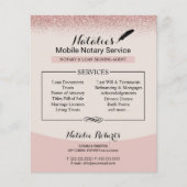 Notary Loan Signing Agent Rose Gold Glitzer Flyer (Vorne)