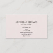 Notary Loan Signing Agent Rose Gold Glitzer Visitenkarte (Rückseite)