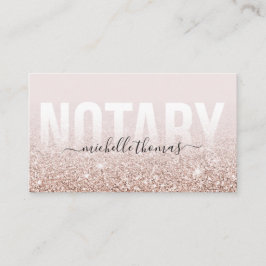 Notary Loan Signing Agent Rose Gold Glitzer Visitenkarte