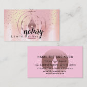 Notary Loan Signing Agent Rose Gold Glitzer Visitenkarte (Vorne/Hinten)