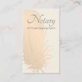 Notary Loan Signing Agent Rose Gold Quill Business Visitenkarte (Vorderseite)