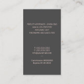 Notary Loan Signing Agent Rose Gold Quill Dunkel Visitenkarte (Rückseite)