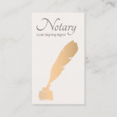 Notary Loan Signing Agent Rose Gold Quill Visitenkarte (Vorderseite)