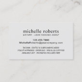 Notary Loan Signing Agent Silver Glitzer Foto Visitenkarte (Rückseite)