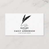 Notary Loan Singing Agent Minimal Feather Quill Visitenkarte (Vorderseite)