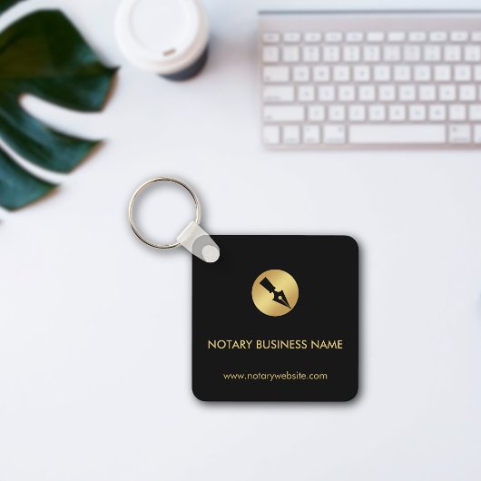 Notary-Logo-Geschäft für Black & Gold-Werbung Schlüsselanhänger