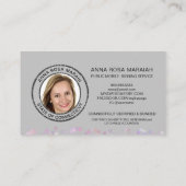 *~* NOTARY Pen Feather Signing Agent FOTO Visitenkarte (Rückseite)