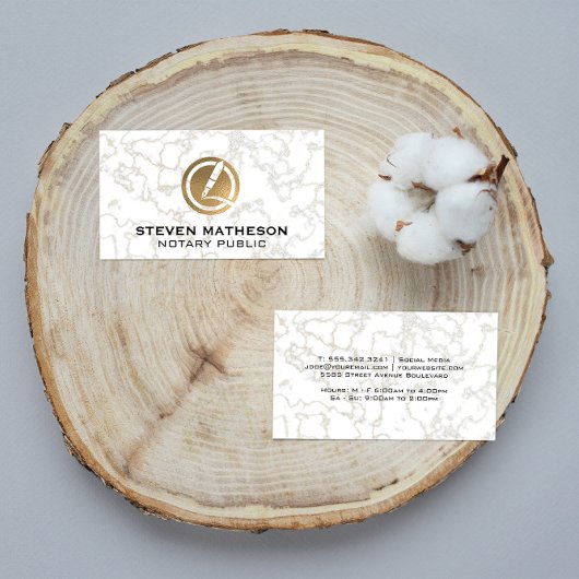 Notary Pen | Gold Foil Marmor Visitenkarte