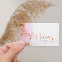 Notary Pink Watercolor und Gold Calligraphy