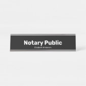Notary Public and Name Text Template Black Schreibtischnamensplakette (Vorderseite )